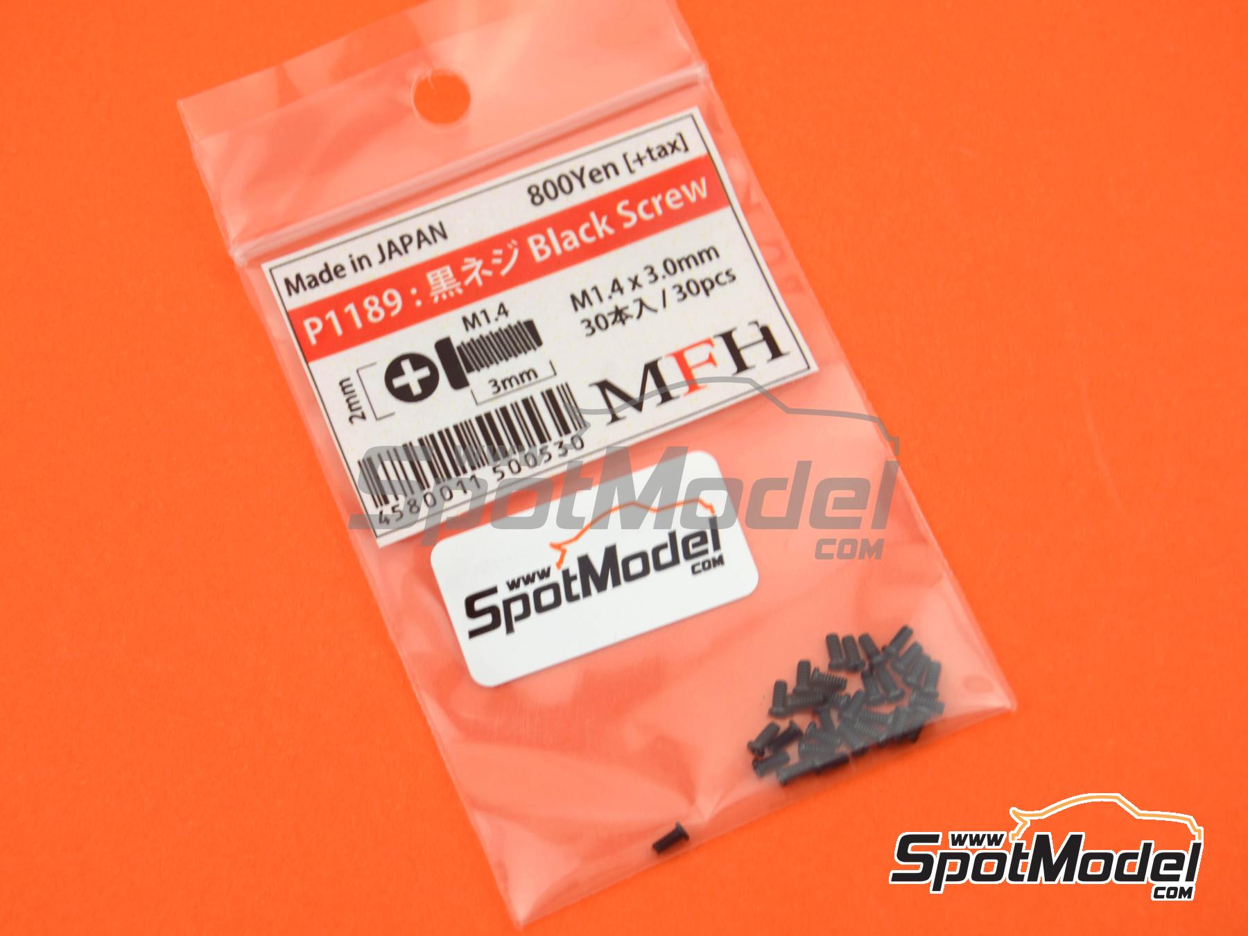 Model Factory Hiro P1189: Fasteners - Black micro-screw - 30